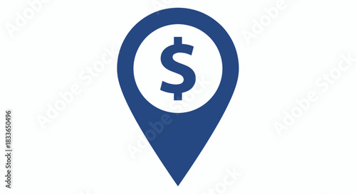 Bank Location Pin Icon, map pointer icons	
