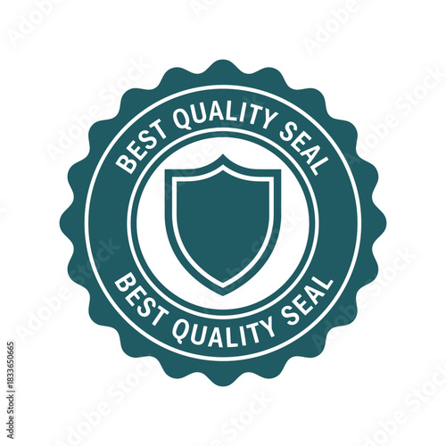 Premium best quality seal badge with shield icon vector Vector