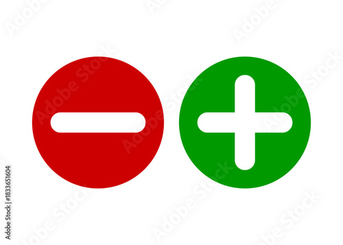 Minus and plus signs stock illustration
