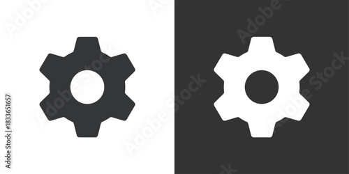 Gear icon. Solid glyph series icon