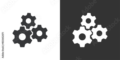 Three Gears icon. Solid glyph series icon
