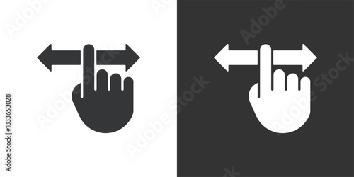 Horizontal Swipe Gesture icon. Solid glyph series icon