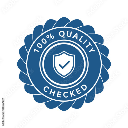 Premium 100% quality checked shield seal vector icon Vector