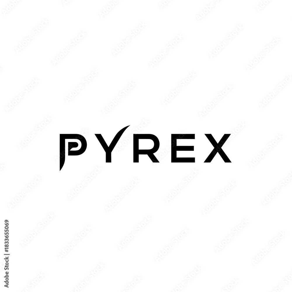 Fototapeta premium Black and white pyrex logo text vector template design