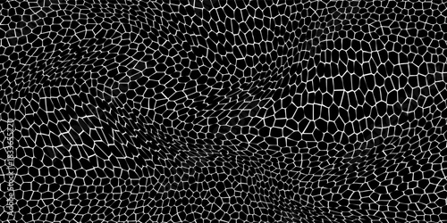 Seamless pattern skin snake, crocodile, lizard, alligator, reptile. Reptilian scales. Monochrome black spots. Vector isolated on white. Serpentine texture. Fashion print.