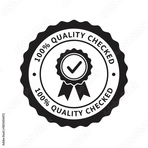100% quality checked guarantee seal vector icon Vector
