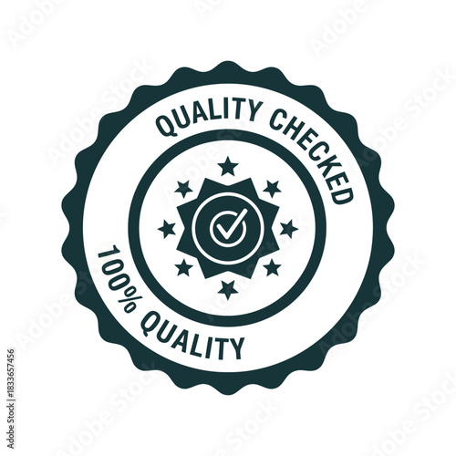 Verified 100% quality assurance badge vector icon Vector