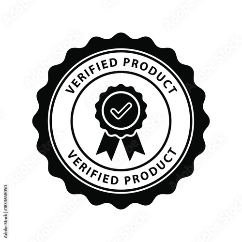 Verified product seal icon   quality assurance trust badge Vector