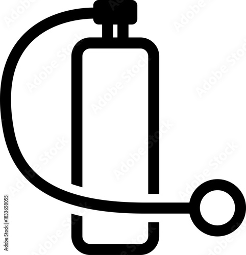 Scuba Diving Tank with Regulator Line Icon Vector Illustration