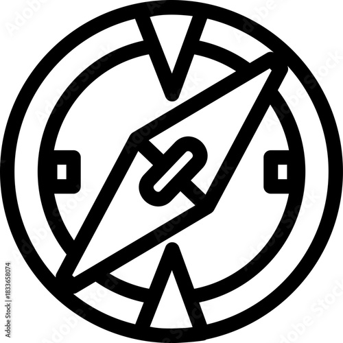Compass Navigation Direction Outline Icon