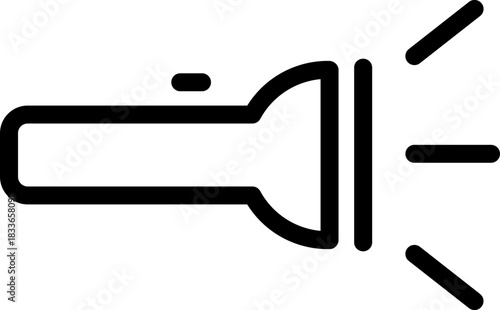 Flashlight light beam icon vector graphic illustration