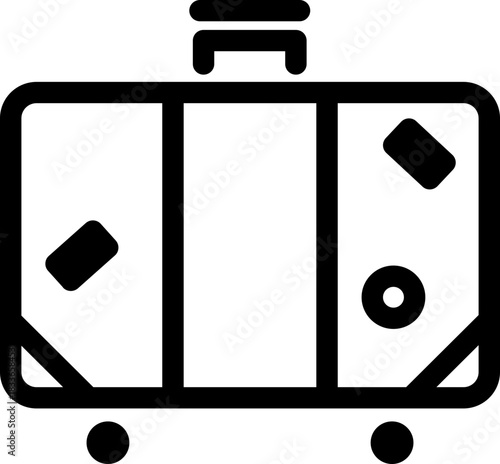 Travel Suitcase with Wheels Icon