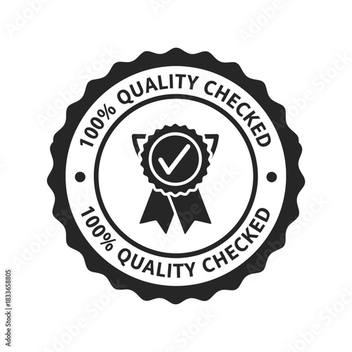 Premium 100% quality checked vector badge, guarantee seal icon Vector