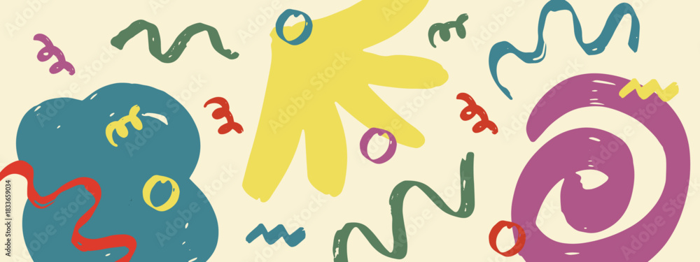 Naklejka premium Abstract Creative Hand-Drawn Art Background