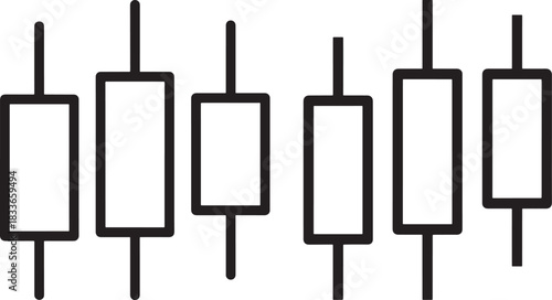 Financial trading candlestick chart silhouette
