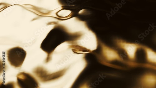 Elegant Golden Silk Fabric Waves Abstract Background Loop
