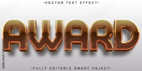  Award Trophy Honor Vector Fully Editable Smart Object Text Effect