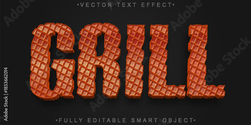  Grill Barbecue Flame Vector Fully Editable Smart Object Text Effect