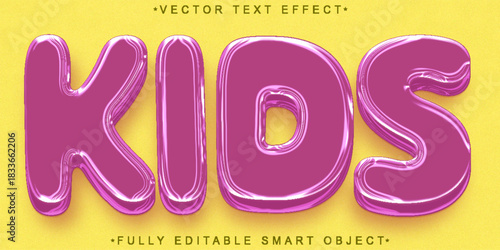  Kids Playful Cute Effect Vector Fully Editable Smart Object Text Effect