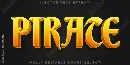  Pirate Treasure Adventure Vector Fully Editable Smart Object Text Effect