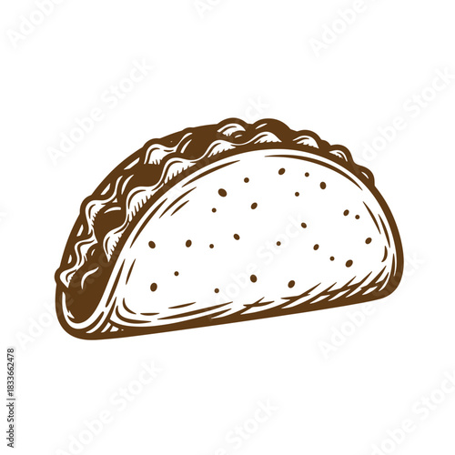 Hand drawn illustration of a delicious taco a classic and appetizing mexican food item