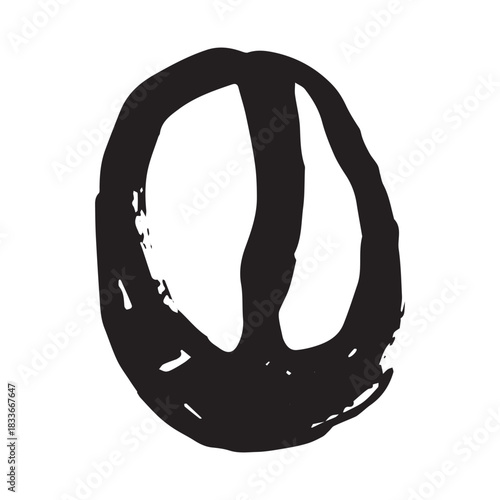 Hand drawn fresh roasted coffee bean Arabica robusta seed doodle Single element for print, web, design, decor