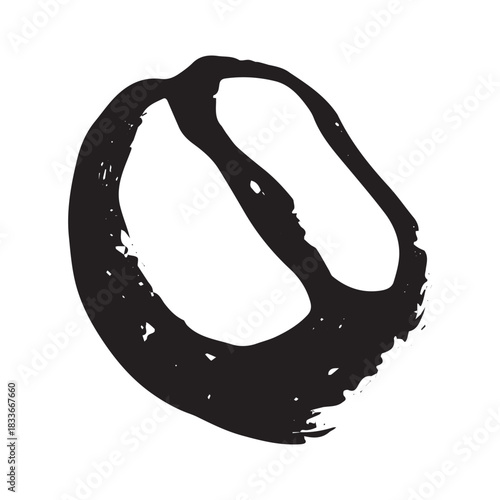 Hand drawn fresh roasted coffee bean Arabica robusta seed doodle Single element for print, web, design, decor