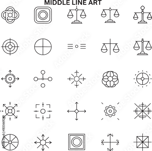 Middle Concept Illustration – Center Point, Balance and Position