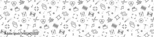 video editing cute seamless pattern icon backgrodung editor
