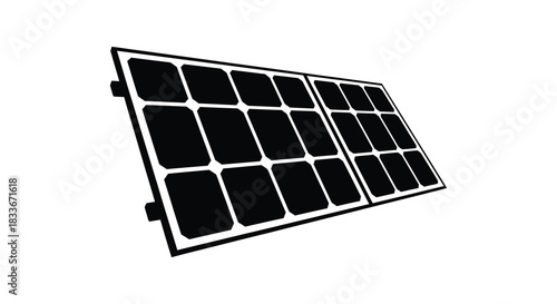 A detailed view of a dark solar panel with a grid pattern a striking silhouette