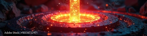 Glowing Plasma Contained A Futuristic Nuclear Fusion Reactor Generating Clean Energy