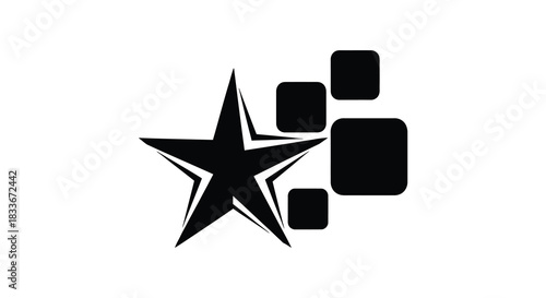 A striking star design paired with geometric shapes creating a modern visual composition silhouette