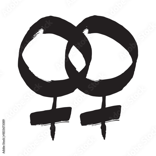 Hand drawn lesbian identity sign Symbol used to represent sex and gender