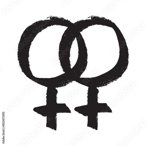 Hand drawn lesbian identity sign Symbol used to represent sex and gender