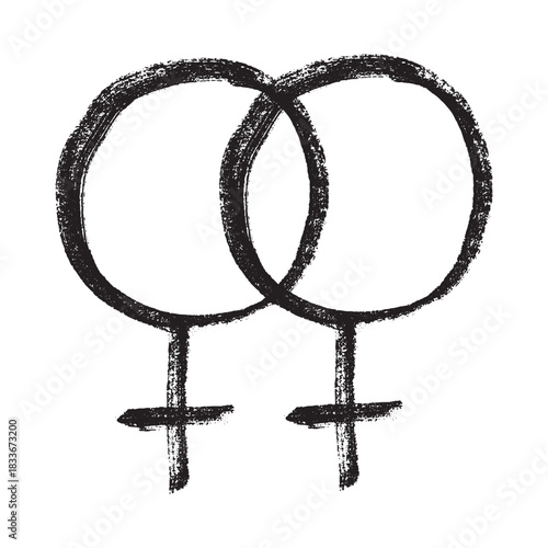Hand drawn lesbian identity sign Symbol used to represent sex and gender