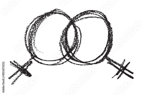 Hand drawn lesbian identity sign Symbol used to represent sex and gender