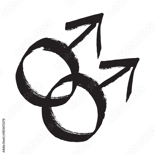 Hand drawn homosexual identity sign Symbol used to represent sex and gender