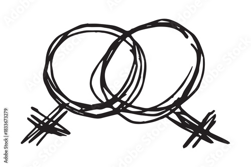 Hand drawn lesbian identity sign Symbol used to represent sex and gender