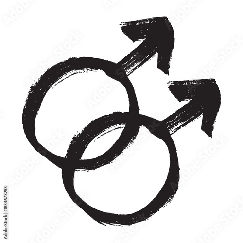Hand drawn homosexual identity sign Symbol used to represent sex and gender