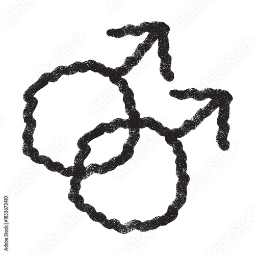 Hand drawn homosexual identity sign Symbol used to represent sex and gender