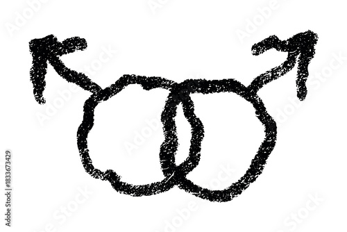 Hand drawn homosexual identity sign Symbol used to represent sex and gender