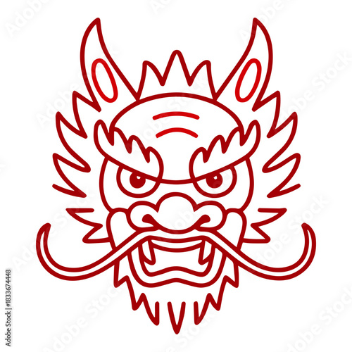 Chinese Dragon Head Outline
