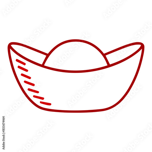 Chinese Gold Ingot Outline