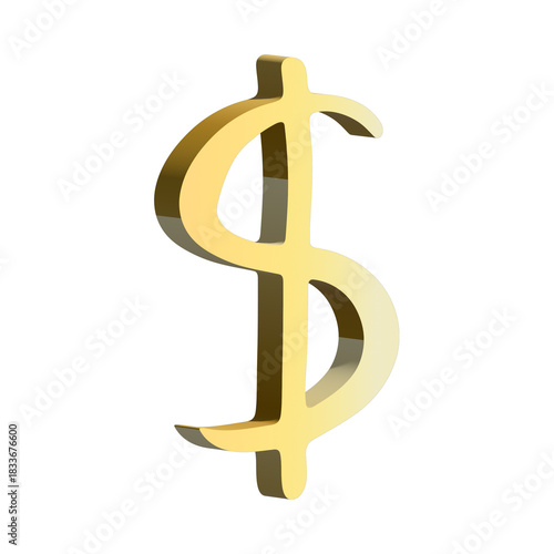 3d dollar currency symbol. Single element for design