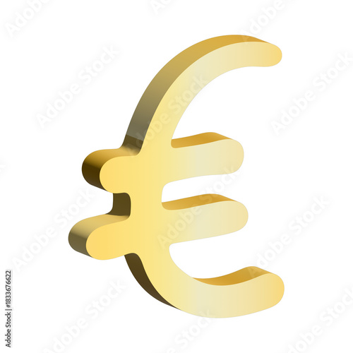 3d euro currency symbol. Single element for design