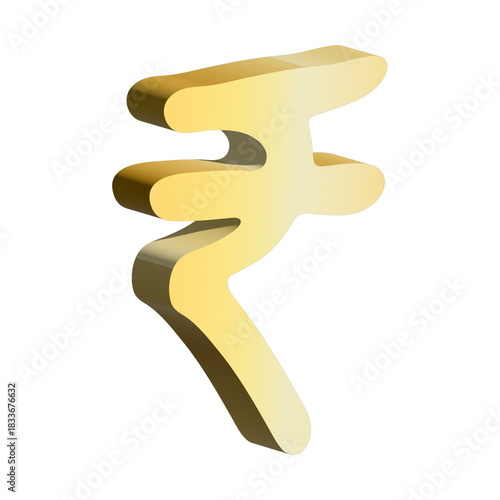 3d rupee currency symbol. Single element for design