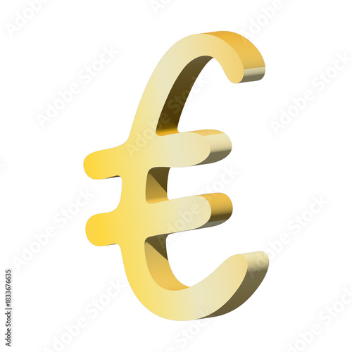 3d euro currency symbol. Single element for design