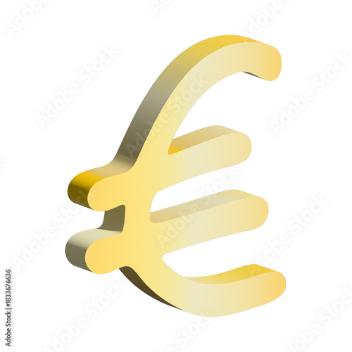 3d euro currency symbol. Single element for design