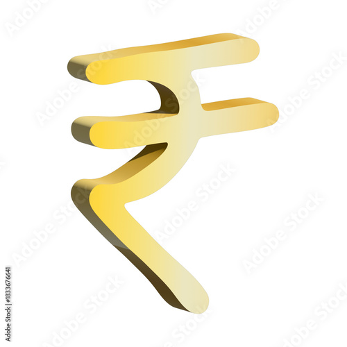 3d rupee currency symbol. Single element for design
