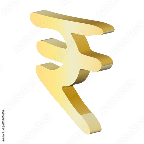 3d rupee currency symbol. Single element for design